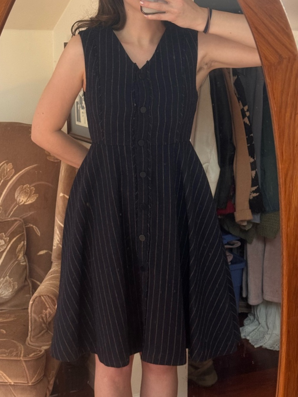 Vintage Blue Dress with Snaps